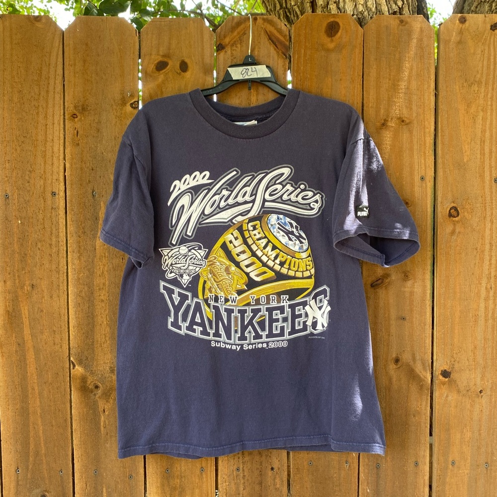 Vintage 2000 New York Yankees World Champion Subway Series Puma T-shirt Size M